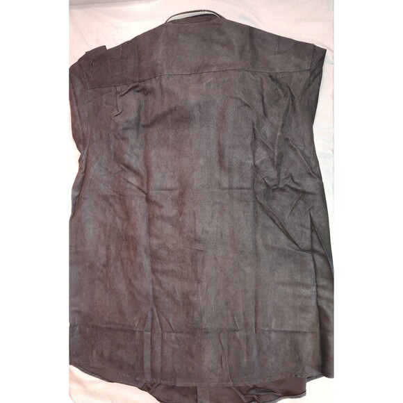 Men's Covington Long Sleeve Microsuede Button Down Shirt Black Large - Picture 2 of 3